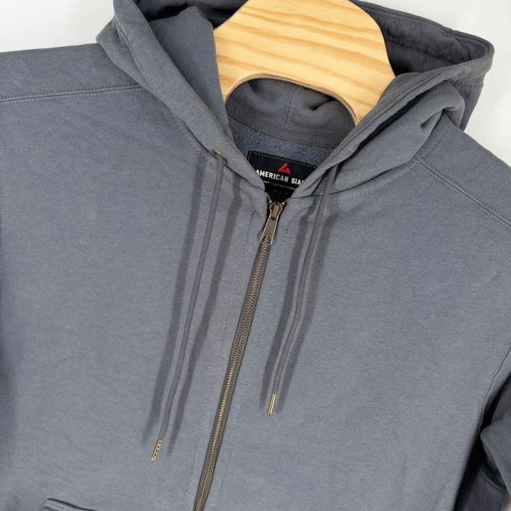 NEW American Giant Men Relaxed Classic Full Zip Hoodie L Lava Smoke Heavyweight